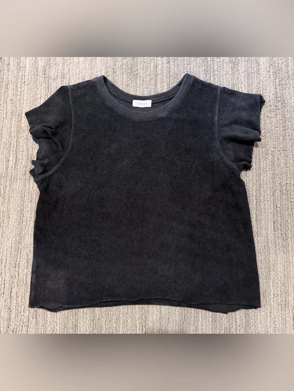 Goldie Black Short Sleeve Micro Terry Top